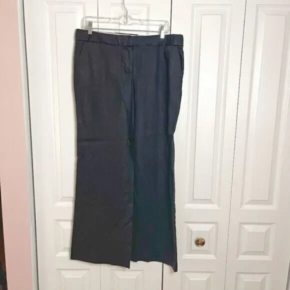 J. Crew Linen City Fit Career Casual Flat Front Wide Leg Unlined Pants - Picture 1 of 14